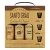 Cachaça Santo Grau Kit 3 Und 375ML / 3 Copos