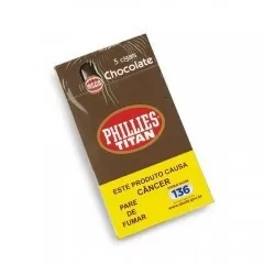 Charuto Phillies Titan Chocolate Caixa Com 5 Unidades