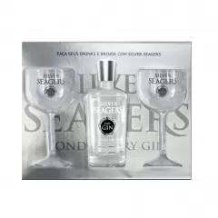 Gin Silver Seagers 750ML Kit Com 2 Taças de Acrílico