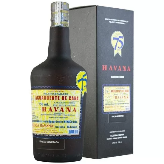 Cachaça Havana Edição Numerada Especial 75 Anos 750ML