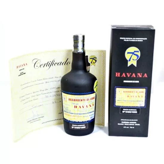 Cachaça Havana Edição Numerada Especial 75 Anos 750ML