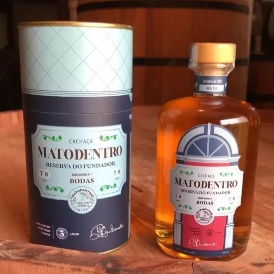 Cachaça Mato Dentro Reserva Do Fundador Bodas 70 anos 700ML