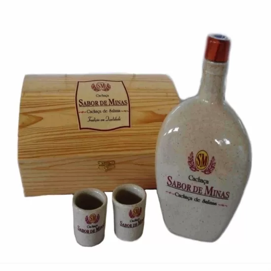 Cachaça Sabor de Minas Porcelana Com Caixa de Madeira 670ML