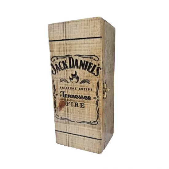 Caixa De Madeira Personalizada Jack Daniels Fire