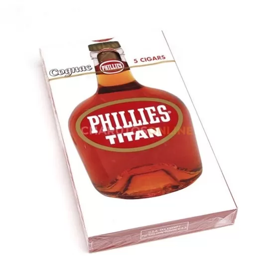Charuto Phillies Titan Cognac Caixa Com 5 Unidades