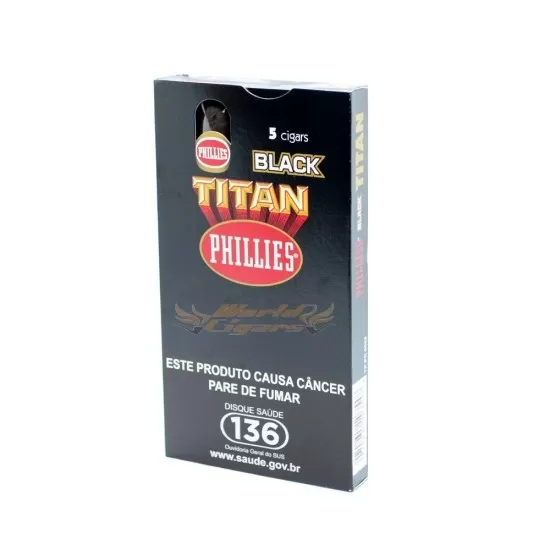 Charutos Phillies Titan Black Caixa Com 5 Unidades