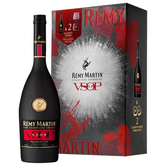 Conhaque Rémy Martin V.S.O.P  700ML  Kit Com 2 Copos