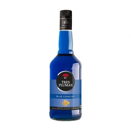 Licor Tres Plumas Curação Blue 700ML