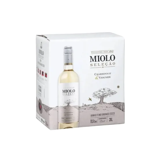 Vinho Bag In Box Miolo Seleção Chardonnay Viognier 3L