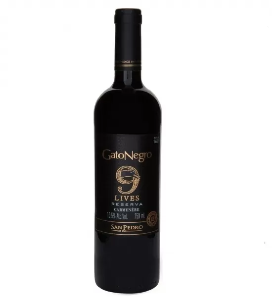Vinho Chileno Gato Negro 9 Lives Reserva Carmenere 750ML