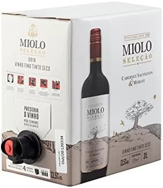Vinho Miolo Tinto Seleção Cabernet Sauvignon Merlot Bag-in-box 3L