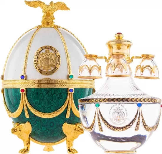 Vodka Imperial Collection Faberge Egg Pearl and Emerald 700ML