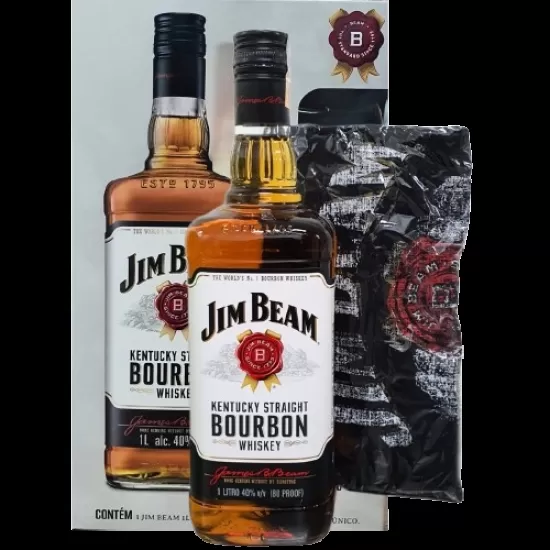 Whiskey Jim Beam Bourbon White 1L C/ Camiseta Persozalizada